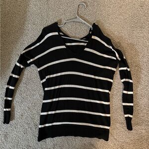 Express Monochrome Striped Knit Top
